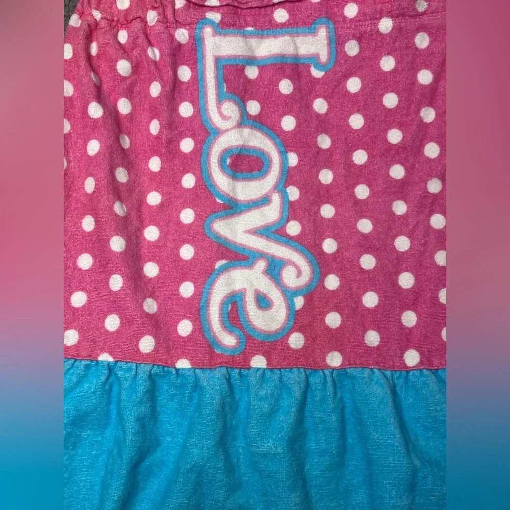 Justice‎ Blue And Pink Towel Swimsuit Cover Up Skirt Size XS/S